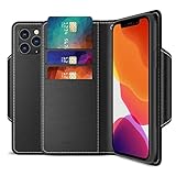 Maxboost mWallet Designed for Apple iPhone 11 Pro Case (2019, 5.8-inch) [Folio Cover] Premium Leather Credit Card Wallet Holder Compatible iPhone 11 Pro Flip Cover/Side Pocket Magnetic Closure - Black