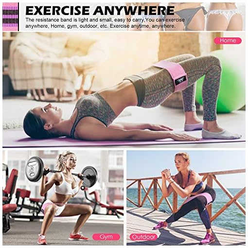 WALITO Resistance Bands for Legs and Butt, Fabric Exercise Loop Bands Yoga, Pilates, Rehab, Fitness and Home Workout… - Image 4