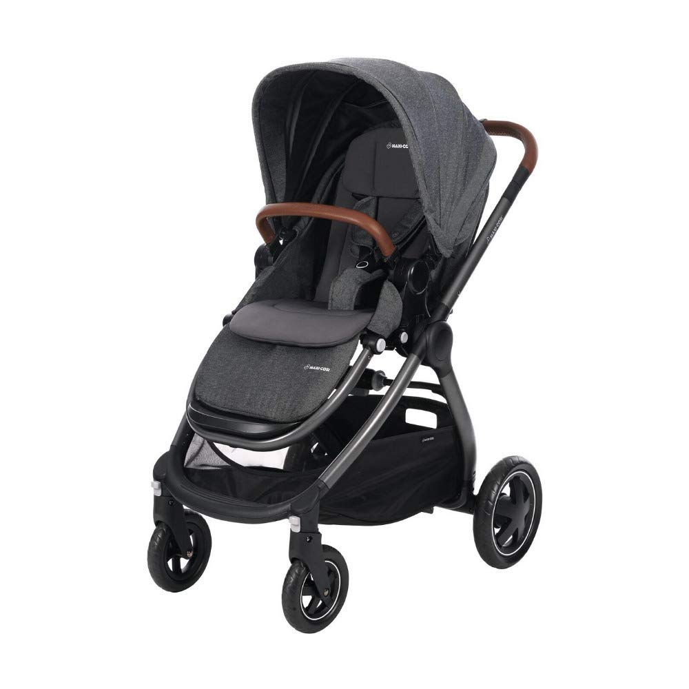 Maxi Cosi Adorra Kombi Kinderwagen, mit Liegeposition, großem Einkaufskorb, einhändigem Faltmechanismus und geringem Gewicht, nutzbar ab Geburt bis ca. 3,5 Jahre, 0-15 kg, Sparkling Grey (grau)