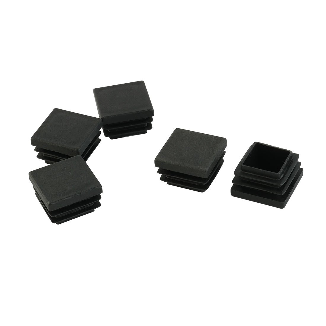 sourcing map 5 Pcs Plastic Square Blanking End Caps Tubing Tube Inserts 30mm x 30mm