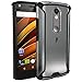 Topkech Moto Droid Turbo 2 Case, Poetic Affinity Series Premium Thin/No Bulk/Slim fit/Clear/Dual Material Protective Bumper Case for Moto Droid Turbo 2 (2015) Black/Clear