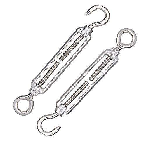 Imagine 5PcsM6 Stainless Steel 304 Hook & Eye Turnbuckle Wire Rope Tensioner (M6 Eye & Hook)