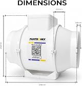 Fantronix 150mm Inline Bathroom Extractor Fan with Run-On Timer view 3