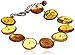Amazon Collection Rhodium Plated Sterling Silver Honey Amber Disc Bracelet, 7.5