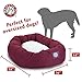 52 inch Burgundy & Sherpa Bagel Dog Bed By Majestic Pet Productsthumb 3