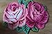 USTIDE Pink Rose Rug, Rustic Flower Carpet, Handmade Romantic Non- Slip Area Rugs, Doormat for Bathroom Living Room/Bedroom, Small Bath Rug (1.97FTx2.3FT)