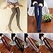 Coromose Women Knit Over Knee Thigh Stockings Spiral Pattern High Socks (Black 1)