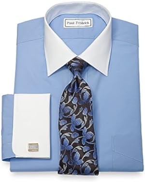 Men's Cotton Broadcloth White Windsor Spread Collar Dress Shirt