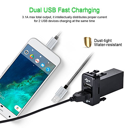 image for BUNKER INDUST 5V 2.1A Dual USB Power Socket Rapid Car Charger Smart Ph