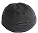 Eid Special! Plain Black Cotton Stretch Knit One-Size Kufi Hat Skull Cap - Comfortable Fit