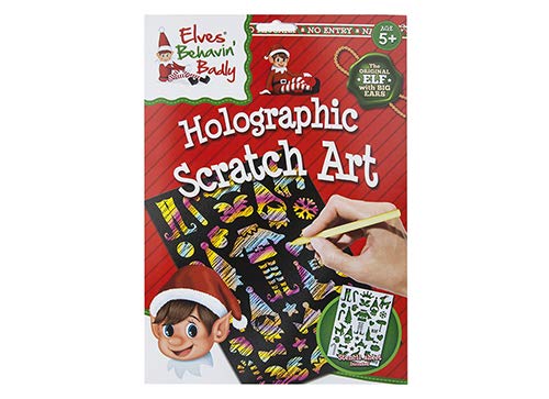 Elves Behavin' Badly 500046 Scratch Art Set | Elf Holographic | 1pc. Accessory, Multicolor