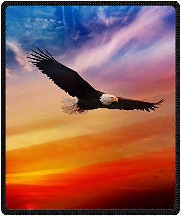 Fleece Blanket Eagle Custom Blanket Super Soft Fleece Throw Blanket for Sofa or Bed 58x80 Inch (Large)
