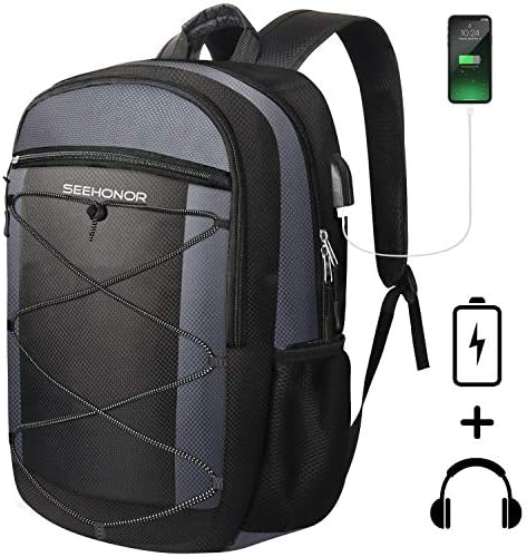 Laptop Backpack, SEEHONOR Travel Laptop Backpack with USB Charging Port, 15.6 Inch Slim Business Computer Backpack for Men Women Water Resistant Anti Theft College Bookbag School Bag 1 Laptop Backpack, SEEHONOR Travel Laptop Backpack with USB Charging Port, 15.6 Inch Slim Business Computer Backpack for Men Women Water Resistant Anti Theft College Bookbag School Bag