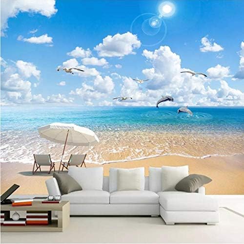 激安超特価 Wuyyii カスタム3d写真の壁紙砂浜海景海波リビングルーム寝室ソファテレビ背景壁装飾壁画 250x175cm