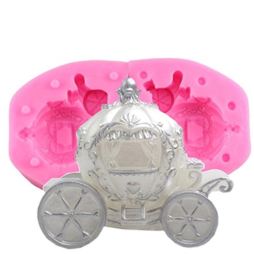 3D Pumpkin Carriage Silicone Candle Mold Wedding Fondant Cake Decorating Tools Chocolate Mould Resin Clay Soap Baking Mould Resin Clay Jelly Pastry Dessert Molds Bakeware Pan Kitchen Baking Tool