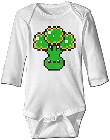 ScotchBlue Pixel Art Broccoli Autumn Long Sleeve Infant Baby's Climb Romper | Crawling Clothes