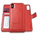 AMOVO [Upgraded] Case for iPhone Xs Max [2 in 1] iPhone Xs Max Wallet Case Detachable [Wireless Charging] [Vegan Leather] iPhone Xs Max Flip Case with Gift Box Package (XSMAX (6.5'') Red)