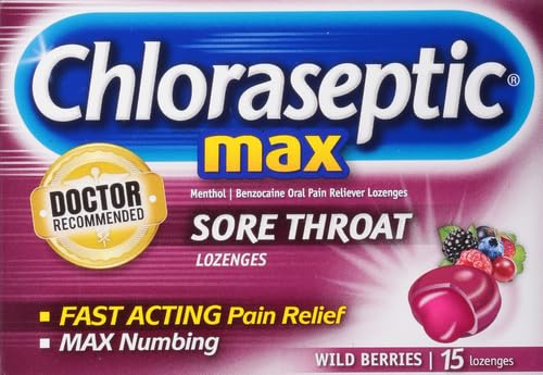 CHLORASEPTIC SORE THROAT LOZENGES, MAX STRENGTH WILD BERRIES, 15 CT (PACK OF 1)
