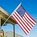 Flag Pole Kit 6 Ft Flagpole and Embroidered American Flag by Grace Alley - Stars & Sewn Stripes, Brushed Silver Aluminum Rust Free & Tangle Free Wind Resistant Pole and Multi-Position Bracket