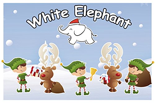 White Elephant Gift Exchange Card Set