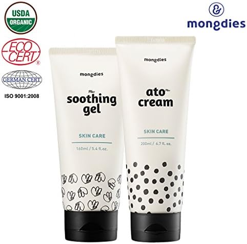 [mongdies] Hypoallergenic Baby Soothing Gel & Atocream 2 Set - For Baby Atopic Dermatitis & Eczema - Deep Sea Water & Ceramide & Beta Glucan