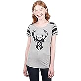 Ultra Game NBA Womens T-Shirt Box Out Varsity Stripe Tee Shirt, Gray