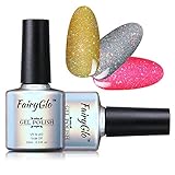 FairyGlo UV LED 3 Color Combo Neon Bling Gel Nail Polish Soak Off Shimmer Fantastic Manicure Varnish Salon Nail Care HOT