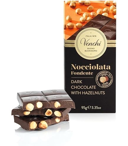 Amazon.com : Venchi Dark Gianduia chocolate bar with hazelnuts