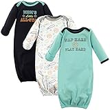 Luvable Friends Cotton Gowns, 3 Pack (0-6 Months, Sports)
