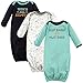 Luvable Friends Cotton Gowns, 3 Pack (0-6 Months, Sports)