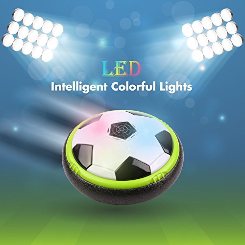Game Toy for kids, Amazing Hover Ball with LED Lights & Foam Bumpers Football Toys for children Air Power Training Ball for Indoor or Outdoor with Parents Game Perfect for Kids gifts(Green/Black) - Thumbnail 7