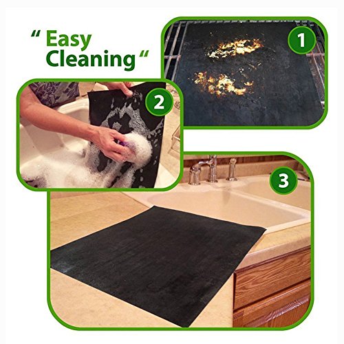 Kuke bbq grill mat (Set of 3) Non-Stick grilling mat for Gas, Charcoal, Electric Grill Sheet black copper grill mats (black)
