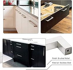 homdiy 10 Pack | 8" Brushed Nickel Cabinet Pulls