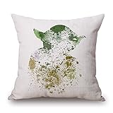 The Star War Watercolor Painting Decorative Printed Cotton Linen Throw Pillow Covers Pillow Case Pillowcase Cushion Shell 18
