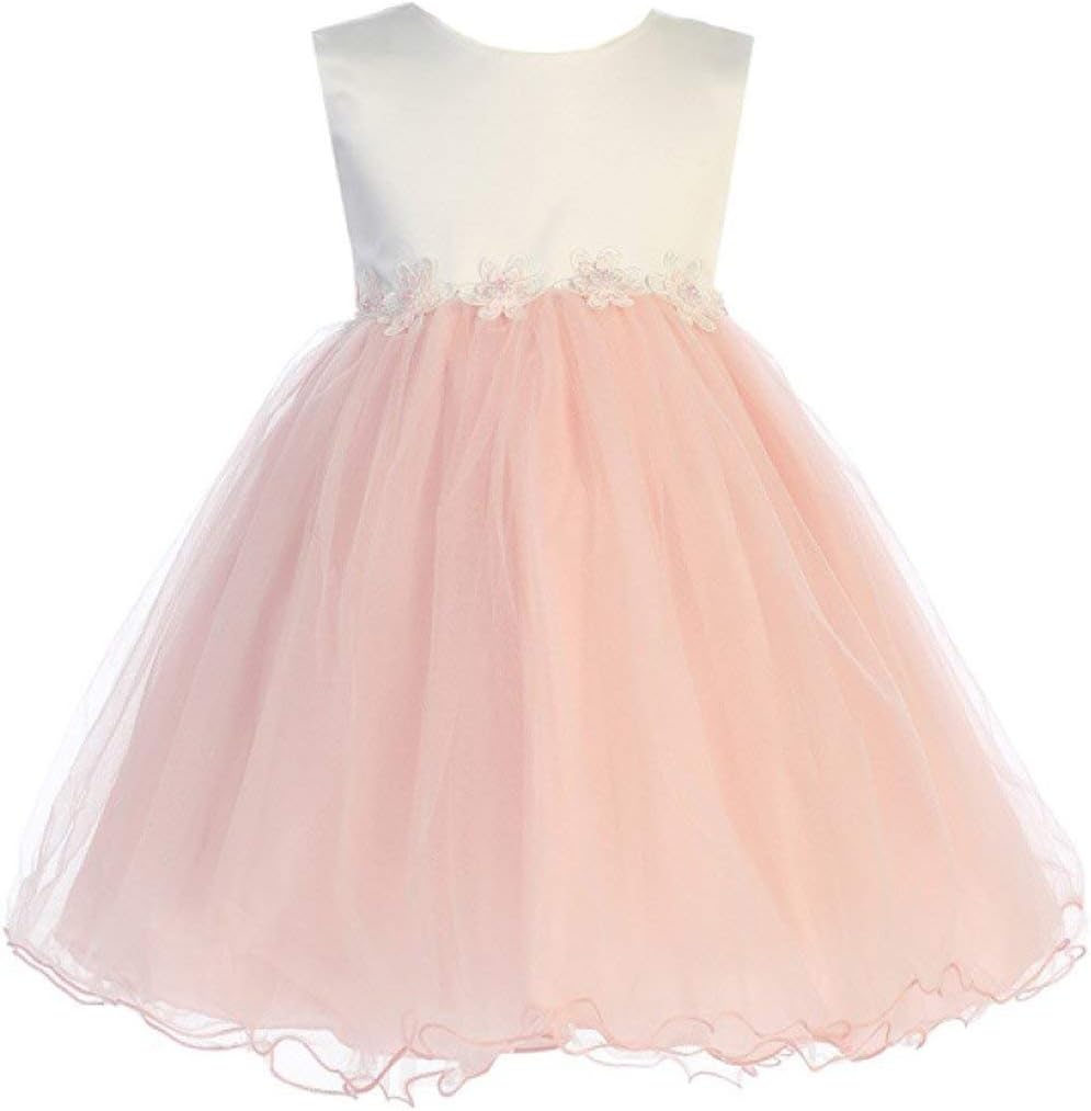 Baby Girls Tulle Dress Christening Baptism Party Formal Flower Girl Dress 3-6 Months