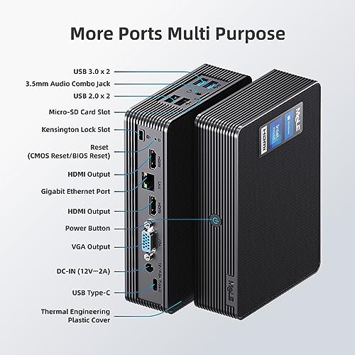 MeLE Fanless Mini PC QuieterHD3 Celeron N5105 16GB 512GB Windows 11 Pro Micro Computer Small Desktop Servers with Gigabit Ethernet WiFi 6 PXE Dual HDMI 4K Unlock BIOS on Industrial Webcast Office