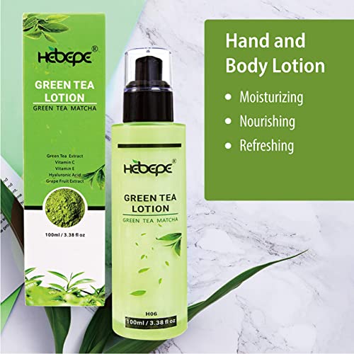 Hebepe Green Tea Matcha Body Lotion, with Hyaluronic Acid, Vitamin C
