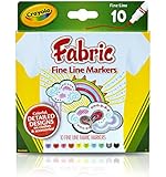 Crayola Fine Line Fabric Markers, 10 Count