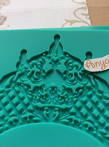 14.5" jewels baking Fondant sugar lace Silicone Mat wedding Cake Decorating mold jewelry edible Lace Embossed Sugarcraft Tools for cupcake topper decoration Anyana