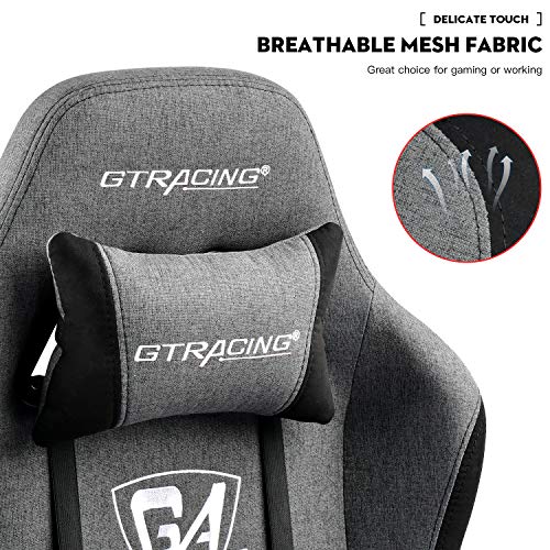 GTRACING Gaming Chair, Fabric Computer Chair, High Back Ergonomic Reclining Swivel Chair with Premium Breathable Cloth… - Image 3