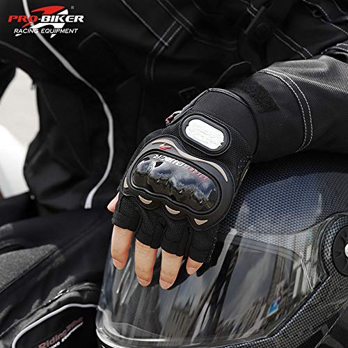 Sunflower Pro-Biker Bicycle Short Sports Leather Motorcycle Powersports Racing Gloves (BU, Medium) - Thumbnail 2
