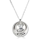 Two Name Sterling Silver Personalized Necklace - Genuine .925 Sterling Silver