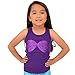 Stretch is Comfort Girl's Cotton Mermaid Seashell Sparkly Ariel Tank Top Purple Small