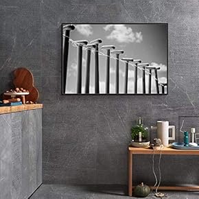 Floating Framed Canvas Wall Art for Living Room, Bedroom Black and White Landscape Canvas Prints for Home Decoration Ready to Hang - 16x24 inches