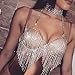 Shiny Sequin Chain Bra Jewelry | Silver Rhinestone Body Chain Sequins Bra Bikini | Diamond Jewel Bra