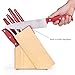 McCook MC49 14 Pieces Full Tang Triple Rivet Kitchen Knife Block Set with Built-in Sharpener and Kitchen Scissor, Red