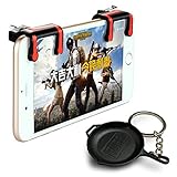 [Upgraded Mechanical Trigger] Woocon PUBG Mobile Game Controller, Fire Button L1 R1 Shoot and Aim, With PUBG Metal Pan Key Chain PUBG/Fortnite/Knives Out/Rules of Survival