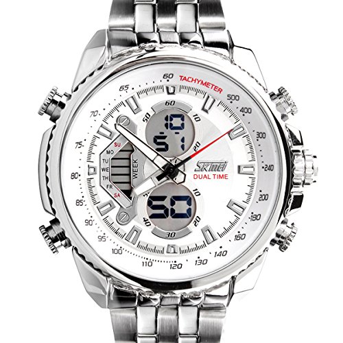 Skmei mens big face military sports chronograph casual …