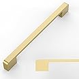 Amerdeco 10 Pack Brushed Gold Cabinet Pulls 12.5 Inch(320mm) Hole Center Cabinet Hardware Kitchen Cabinet Handles for Bathroom Drawer Pulls Dresser Pulls ZH0062…