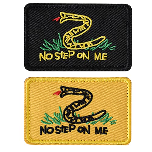 2 Pieces No Step on Me Tactical Patches, Embroidered Morale Patches Tactical Funny for Hat Backpack Jackets